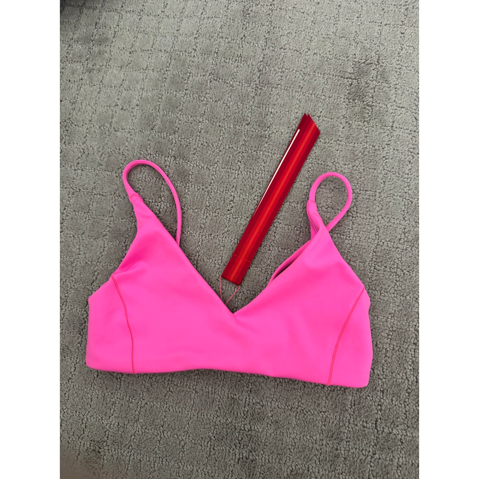 Nwt Left On Friday Sunday Bikini Top In Shock Pink Sz Xs — image 3 of 6